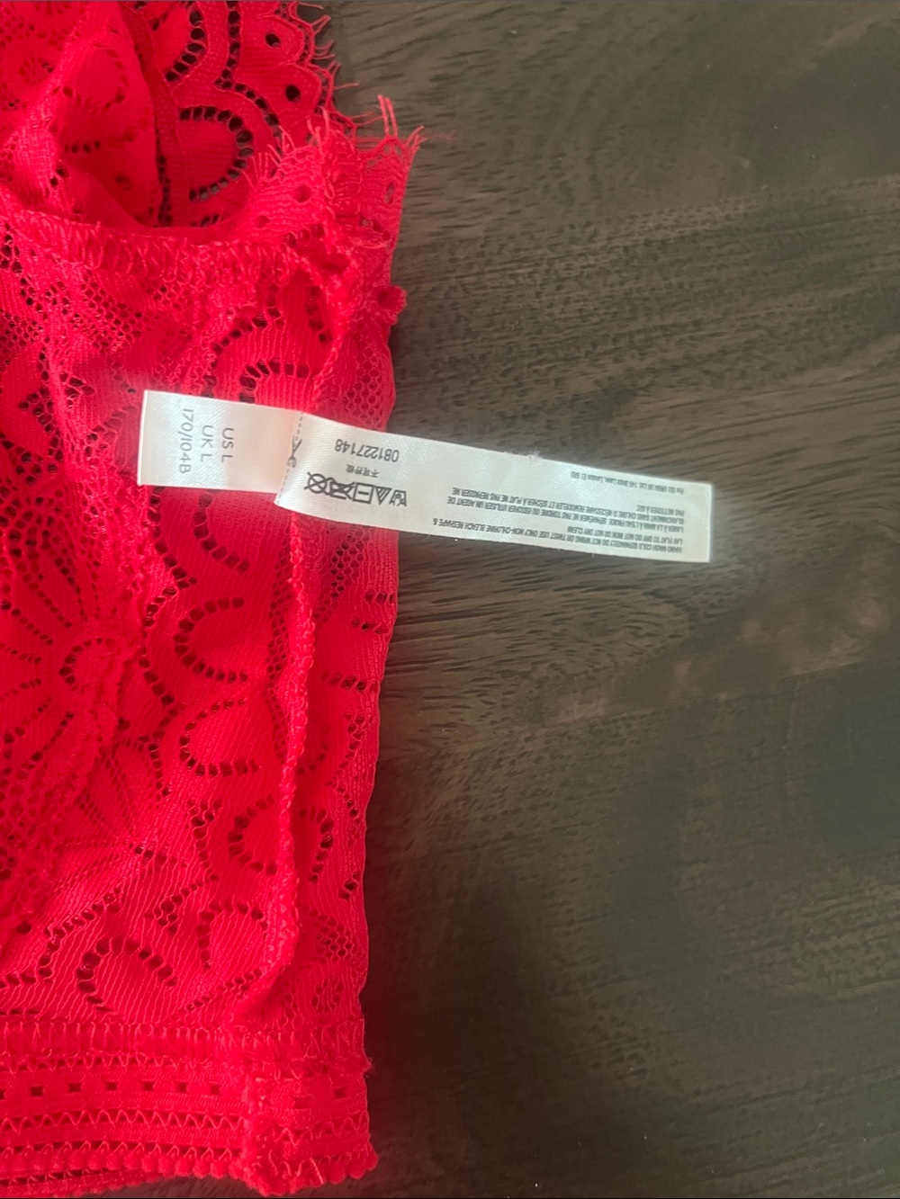 Free People Large Red Lace Plunge Bralette Top free people intimately like new - Picture 11 of 13